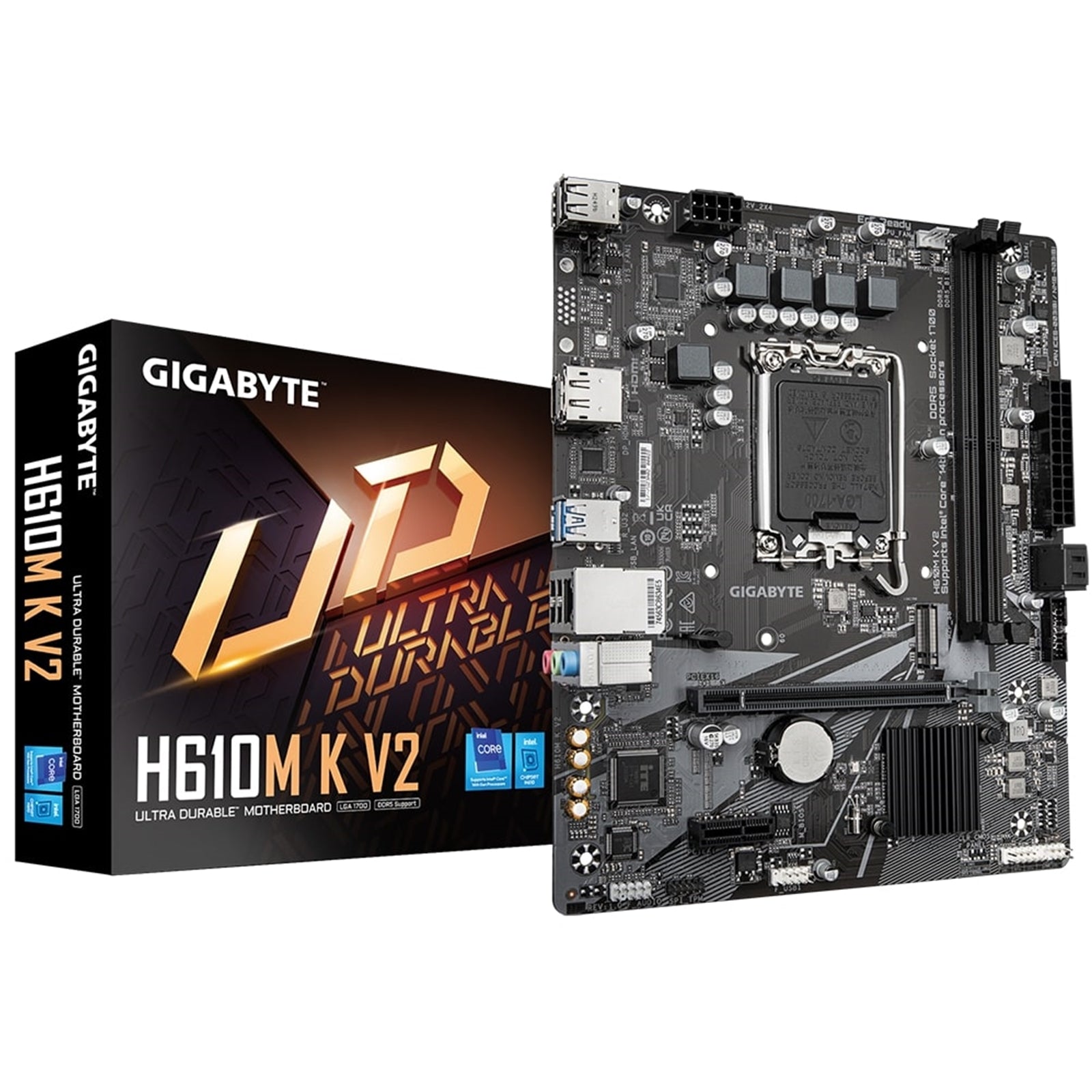 Gigabyte H610M K V2 DDR5 Micro ATX Motherboard LGA1700 PCIe 4.0 Gigabyte H610M K V2 DDR5 Micro ATX Motherboard LGA1700 PCIe 4.0